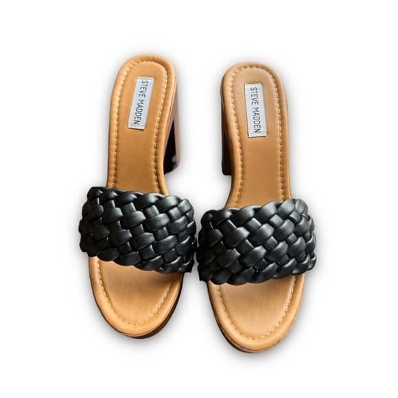 Steve Madden Amazed Chunky Heel Braided Strap Sz 8.5 - Picture 2 of 8